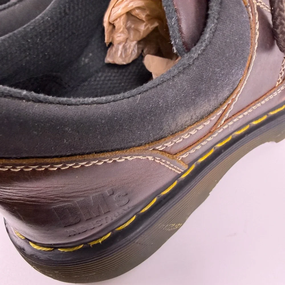 Y2K Dr. Martens Industrial Steel Toe Shoes Mens 9 Work Boots Lugged Grunge